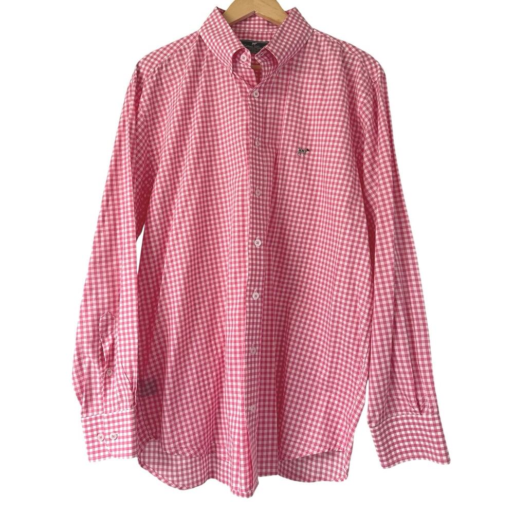 Southern Point Co. Mens L Hadley Stretch Button Down LS Shirt Pink/White *EUC